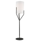 Dainolite Khloe Modern Incandescent Floor Lamp - 1 Light - Matte Black and White Shade -Black