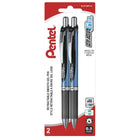 Pentel EnerGel Liquid Gel Pens Retractable – 0.5mm – Black – 2 Pack-Engineered to incorporate the best qualities of liquid and gel ink
