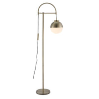 Zuo Virginia Floor Lamp, White & Brushed Brass-Floor Lamps