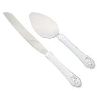 Elegance Cake Server Set with Double Ring Icon, Silver-Plated (87003)-Cake serving set