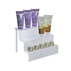 Azar Displays 8.75" x 12" x 8.5" 3-Tier Counter Step Display, Clear, 4 Pack (326043)-8 3/4"H x 12"W x 8 1/2"D