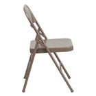Flash Furniture HERCULES Series Triple Braced & Double-Hinged Beige Metal Folding Chair-Double-Hinged