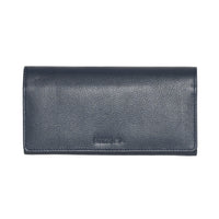 Roots Ladies Large Clutch Wallet with Removable Checkbook - Navy-16 Credit card slots
