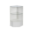 Can-Bramar Econoline Pentagon Corner Case with Two Glass Shelves, 18" x 18" x 38"(H), White-Comes with two adjustable glass shelves and fits standard slatwall accessories (i.e. shelf brackets, hooks, waterfall). (EC-PC18W)