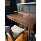 Plata Import Pat Office Desk Writing Desk - Ash Stain Walnut Veneer - Brown-Ash stain walnut veneer, MDF body