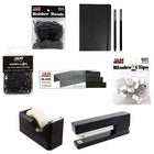 JAM Paper Complete Desk Kit, Black (338756Cbk)-Includes notebook, pens, binder clips, staples, paper clips, rubber bands, tape dispenser, and a stapler