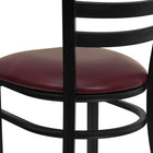 Flash Furniture HERCULES Series Black Ladder Back Metal Restaurant Chair - Burgundy Vinyl Seat - 2 Pack-Welded Joint Assembly
