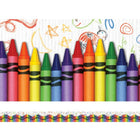Edupress Pre-school - 12th Grades Straight Layered-look Border, Crayons, 96 Pack (EP-3269)-Size: 39"(L) x 3"(W)