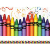Edupress Pre-school - 12th Grades Straight Layered-look Border, Crayons, 96 Pack (EP-3269)-Size: 39"(L) x 3"(W)