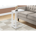 Monarch Specialties 3478 Accent Table - 25"H /White/White Metal-Use it conveniently as a snack table or sofa side table