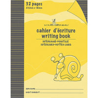 Louis Garneau Exercise Book, Interlined-Dotted, 9-1/4" x 7-1/4", 32 Pages, Yellow, 48 Pack-Writing book with interlined-dotted ruling, laminated covers and thick paper