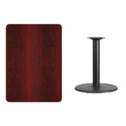 Flash Furniture 30" x 42" Rectangular Mahogany Laminate Table Top with 24" Round Table Height Base-Mahogany Laminate Top