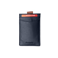 Champs Leather RFID Smart Tap Wallet - Navy-Genuine Leather