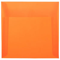 JAM Paper 6.5" x 6.5" Square Envelopes - Orange Translucent Vellum - 100 Pack-Orange