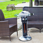 ENER-G+ HEA-14756LED Heated Infrared Bistro Table-It uses standard 120V/ 60Hz outlets and provides 1400 watts of quiet warmth