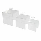 Eddie's Acrylic Small Square Risers - Clear - Set of 3 - 3 Sets/Pack-3" H x 3" D x 3" W / 4" H x 4" D x 4" W / 5" H x 5" D x 5" W