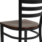 Flash Furniture HERCULES Series Black Ladder Back Metal Restaurant Chair - Mahogany Wood Seat-.625'' Thick Plywood Seat