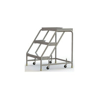Tri-Arc Manufacturing Aluminum Rolling Ladder, Step Width: 24", Step Type: Ribbed, No. of Steps: 3 (WLAR003244)-No. of Steps: 3