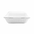 Globe Commercial Products 9" W x 9" D x 3" H Fibre Hinged Lid Bagasse Container - 3 Compartment - 200 Pack-200 Pack