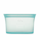 Zip Top Reusable Platinum Silicone Containers - Large Dish - Teal-Top & Bottom Shelf Dishwasher Safe