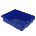 Romanoff Plastic Stowaway Letter Tray 3" Blue, 3 Pack (ROM15104)-Ideal way to protect and store your stationery, or important documents you need to save safely
