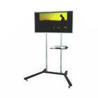 TygerClaw Mobile TV Stand with Media Shelf for 22" - 60" TV, 33.9" x 68.9" x 53.2", Black-Mobile TV stand with free-moving wheels and brake