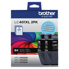 Brother Genuine LC401XL2PKS High-Yield Black Ink Cartridge - 2 Pack-Professional black inkjet print quality you can consistently rely on for up to 500 pages per cartridge