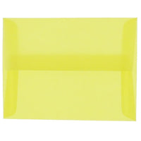 JAM Paper A2 Invitation Envelopes, 4.38 x 5.75, Yellow Translucent Vellum, 250 Pack (PACV606H)-Primary yellow translucent envelope