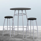 Flash Furniture Bar Height Table Set with Padded Stools-Floor Glides on Table