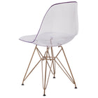 Flash Furniture Elon Series Ghost Chair with Gold Metal Base - 2 Pack-Polypropylene Molded Structure