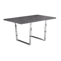 Monarch Specialties 1120 Dining Table - 36"X 60"/Grey/Chrome Metal-GREY, CHROME METAL