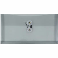 JAM Paper Plastic Envelopes with Button and String Tie Closure #10 Business Booklet - 5.25" x 10" - Smoke Gray - 12 Pack -Colour: Smoke Gray 
