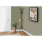 Monarch Specialties 2065 Coat Rack - Traditional Hammered Black Metal-8 hanging hooks ideal for hats, jackets and scarves