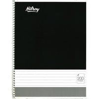 #Hilroy Ruled Coil Notebook, 100 Sheets, 8" x 10-1/2", Assorted (13048)-Paper cover available in 5 assorted colours: black, cyan, green, magenta or grey
