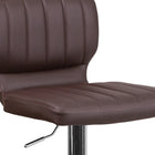 Flash Furniture Contemporary Brown Vinyl Adjustable Height Barstool with Vertical Stitch Back & Chrome Base-CA117 Fire Retardant Foam