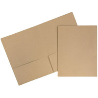 JAM Paper Premium Paper Cardstock Two Pocket Presentation Folders, Brown Kraft Paper Bag, 12 Pack (5166617481dg)-Brown