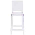 Flash Furniture Ghost Counter Stool with Square Back - Transparent Crystal-Contemporary Counter Stool