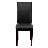 Flash Furniture Black LeatherSoft Parsons Chairs-Set of 2 Leather Parsons Chairs