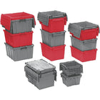 Orbis FlipakTM Polyethylene Plastic (PE) Distribution Containers, 21.8" x 15.1", Grey, 3 Pack-Reusable, returnable, attached-lid containers are ideal for use in wholesale product distribution and as picking containers