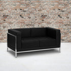 Flash Furniture HERCULES Imagination Series Contemporary Black LeatherSoft Loveseat with Encasing Frame-Track Arms