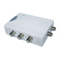 Digiwave 1 in 4 Out TV Amplifier, 8.5" x 6.5" x 3.5", White-Short circuit protection