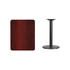 Flash Furniture 24'' x 30'' Rectangular Laminate Table Top, Mahogany with 18'' Round Table-Height Base (XUMA2430TR18)-Mahogany Laminate Top