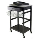 Winsome Julia Utility Cart, Black-Overall cart size is 34.13" H. x 22.68" W. x 16.06" D.