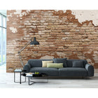 Wall Rogues Distressed Brick Wall Mural, Orange-Paste not included