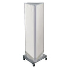 Azar Displays 3-Sided Pegboard Tower Floor Display, Revolving Wheeled Base, White (700452-WHT)-Pegboard display fixture