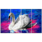 Designart Swimming Swan Canvas Art Print, 5 Panels, (PT2306-271)-Print