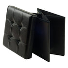 Winsome Ashford 15" x 15" Ottoman with Storage, Faux-Leather, Black (20415)-Black & made with faux-leather