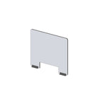 Mark Maker Modular Sneeze Guard Front - 23.5" W x 23.5" H panel 1/4" Clear Acrylic -2 4" aluminum bottom rails -with 4"x12" pass-Attach modular panel sides to extend the length of your divider using Plastic Living Hinges (Flex Hinges).