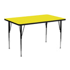 Flash Furniture 24''W x 48''L Rectangle Activity Table with 1.25'' High Pressure Top and Standard Height Adjustable Legs, Yellow-Yellow Laminate