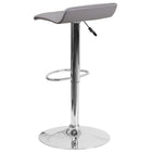 Flash Furniture Contemporary Grey Vinyl Adjustable Height Barstool with Quilted Wave Seat & Chrome Base-Quilted Design Covering